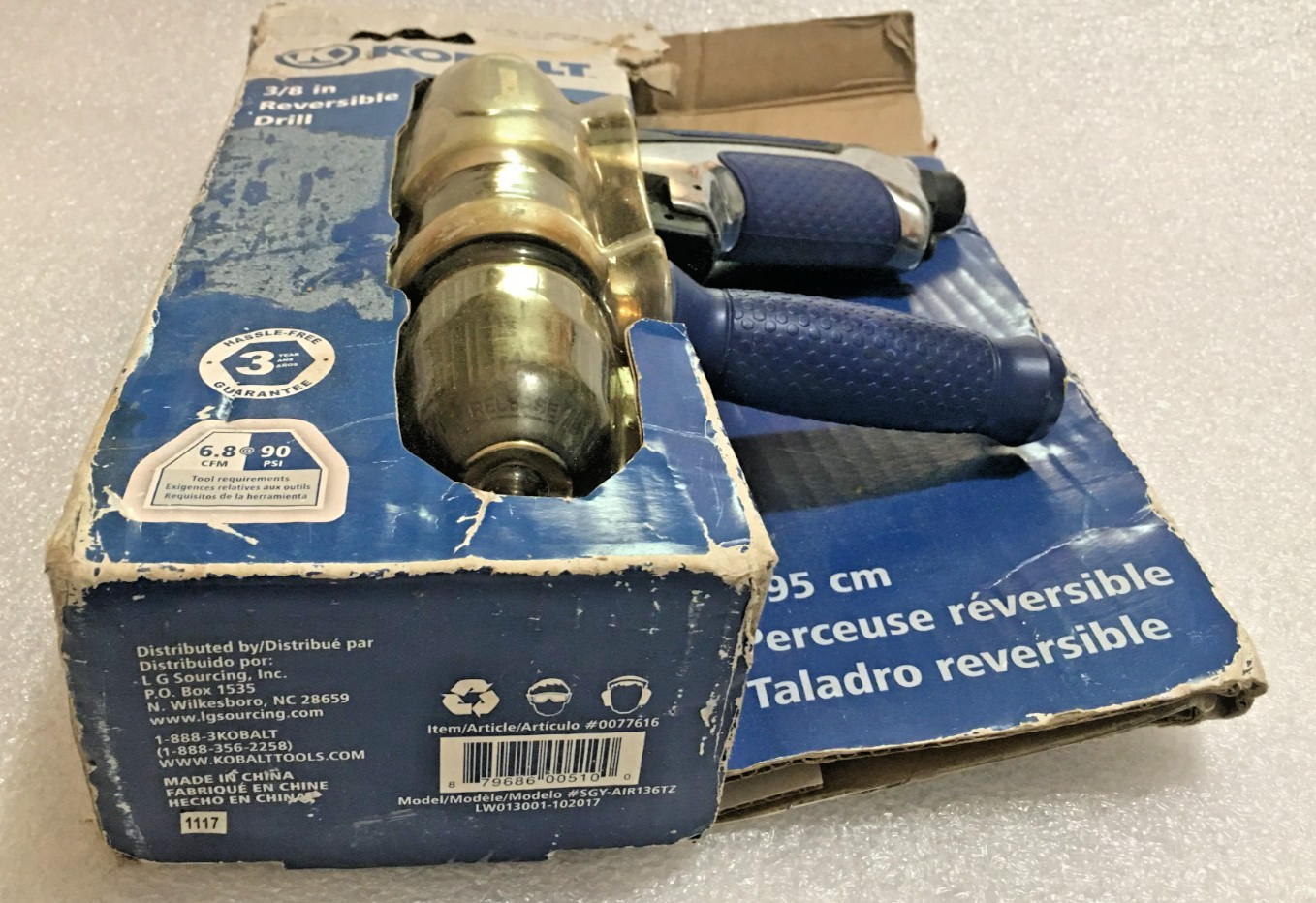 Kobalt SGY-AIR136TZ Forward/Reverse Rocker Switch Air Drill. gallery