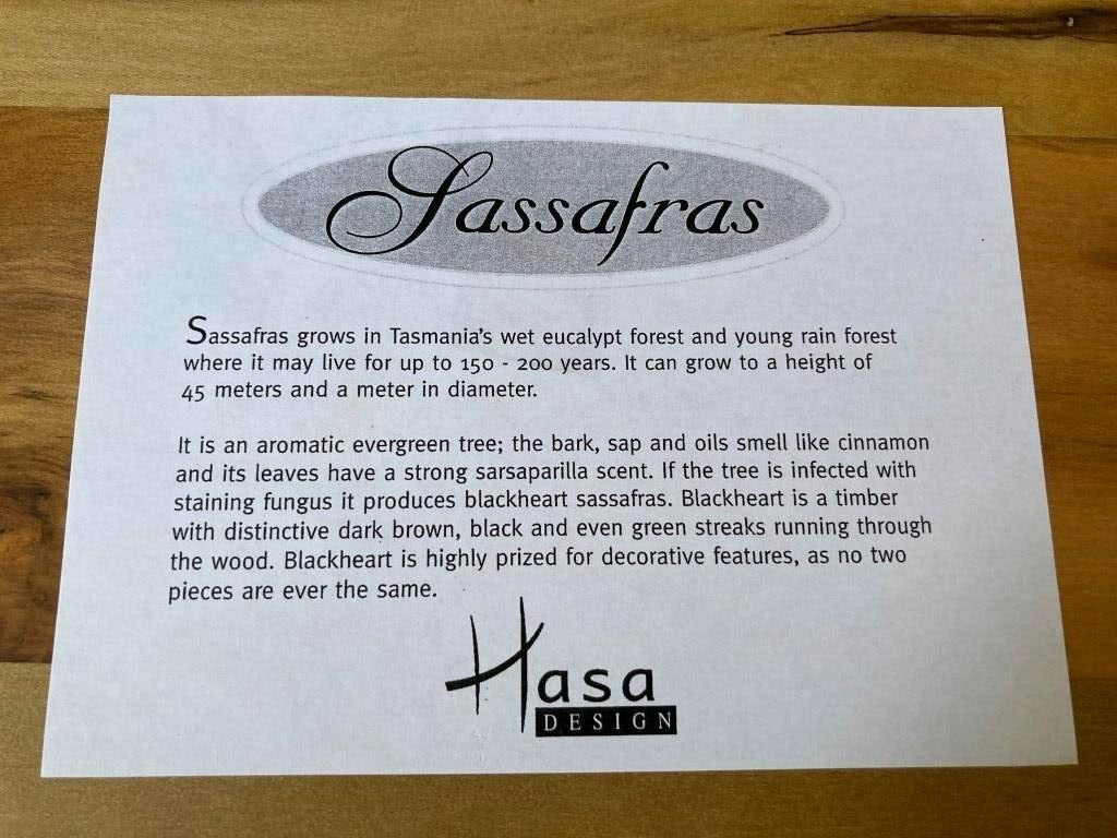 Cheese Board Round Sassafras Wood with Handle Tasmania Hasa Design gallery