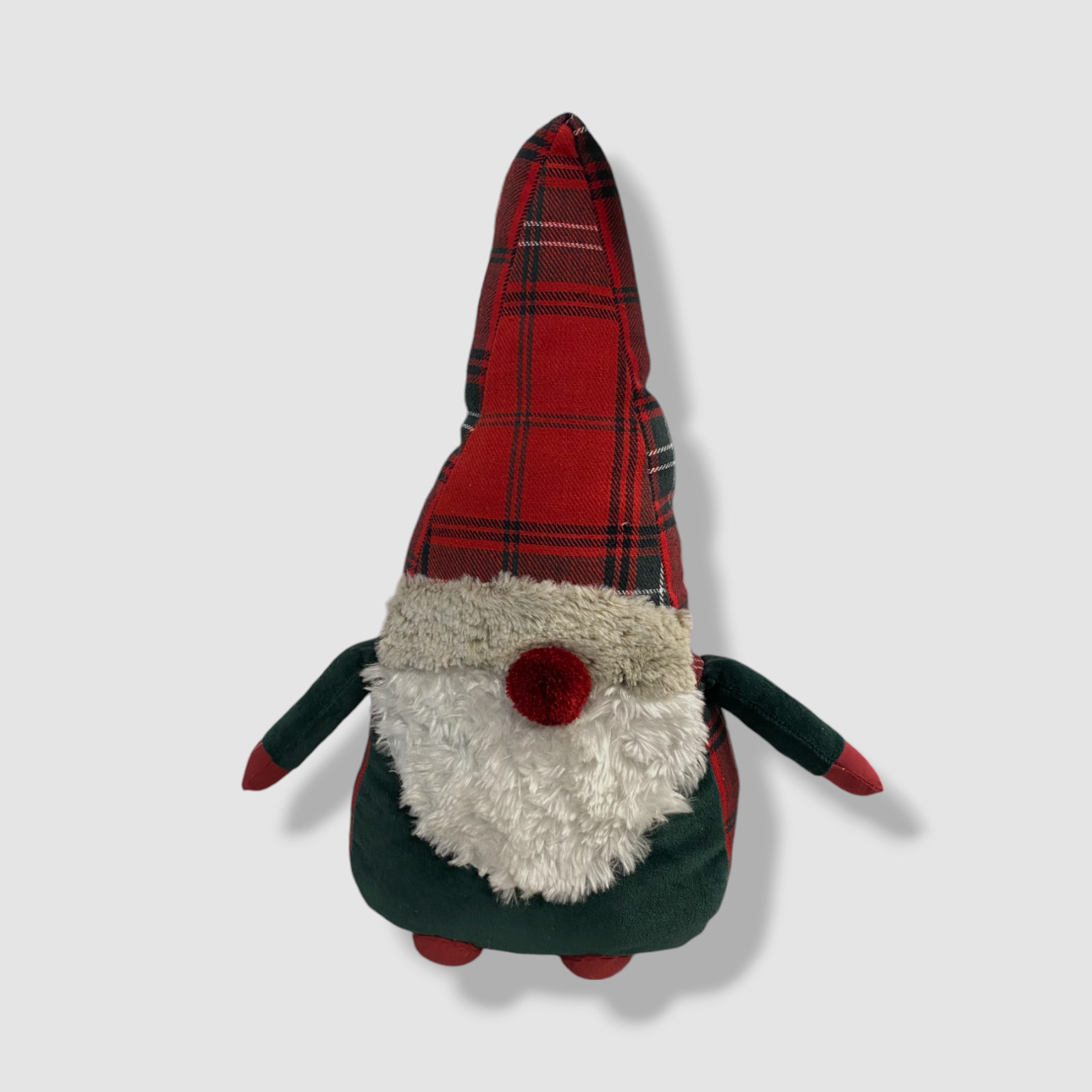 Charter Club Red Plaid Figural Stuffed Gnome Decorative Pillow | 11" x 16" in. gallery