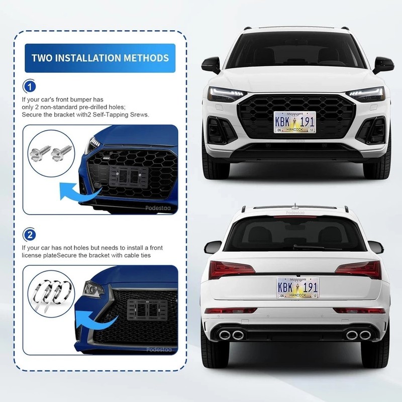 Front License Plate Bracket Holder for 2000-2025 A3 A4 A5 A6 A7 A8 Quattro Sport gallery