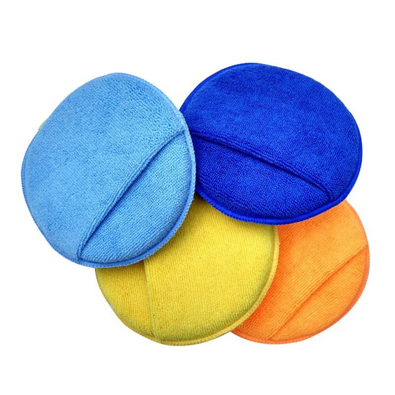 4 PCS Solid Car Wash Cleaning Cloth With Pocket Soft Microfiber Car Wax Sponge gallery