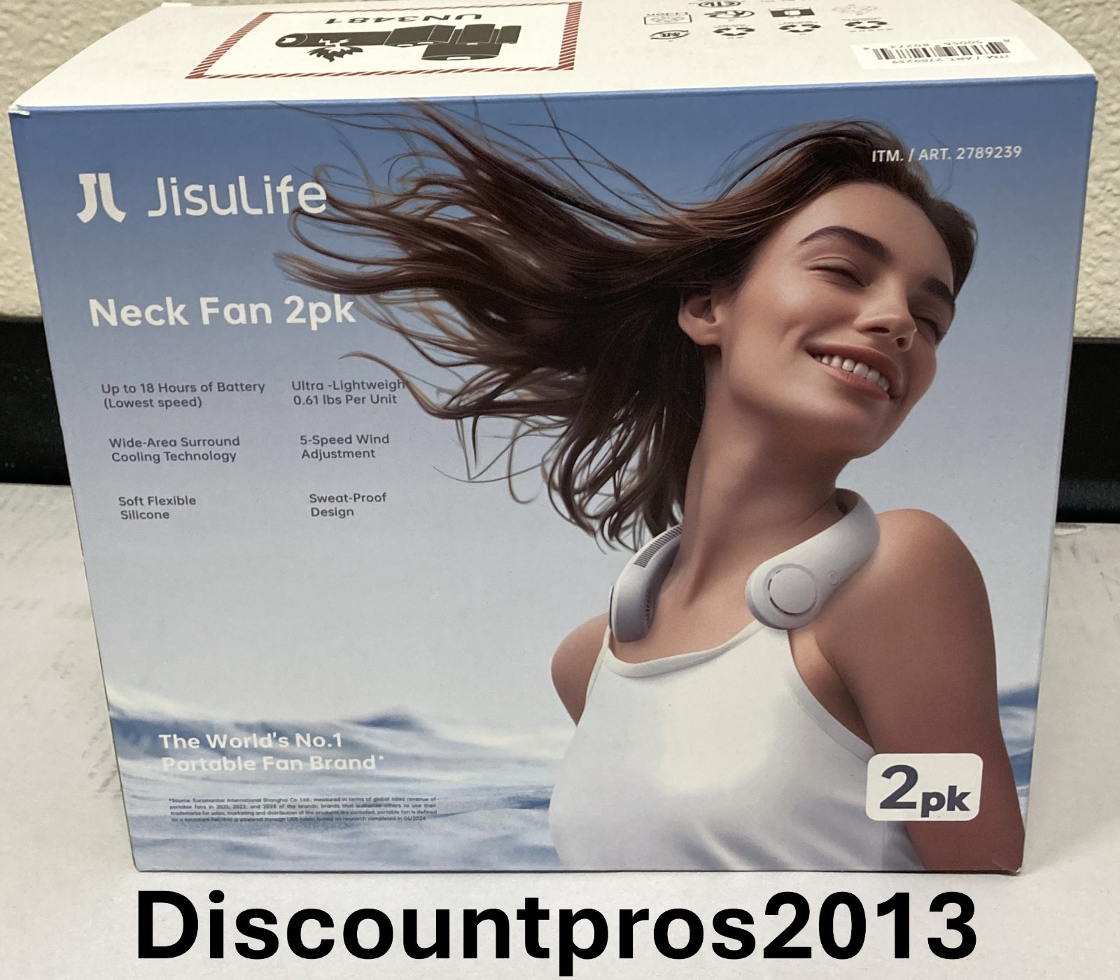 JISULIFE Bladeless Neck Fan – 2 Pack | Model FA14-S | Gray | 5 Speeds gallery