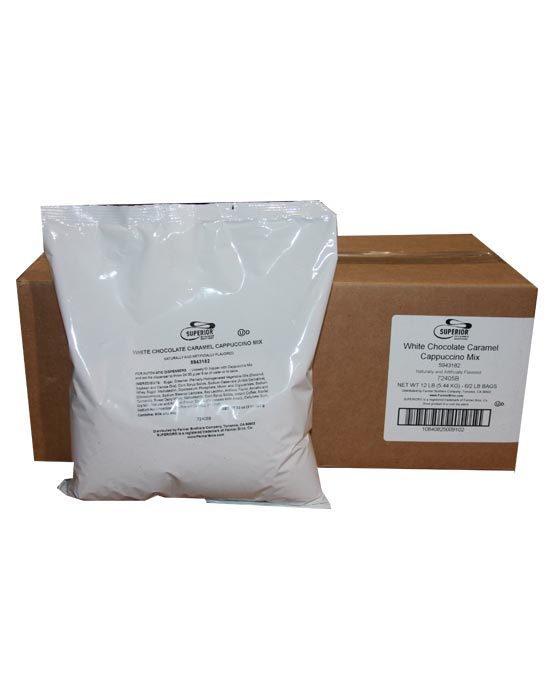SUPERIOR CAPPUCCINO MIX WHITE CHOCOLATE CARAMEL 6 BAGS/2 LBS EACH gallery