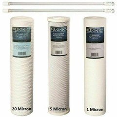 Bluonics Triple Water System Replacement Filter Set 4.5×20″ w/ UV Bulbs