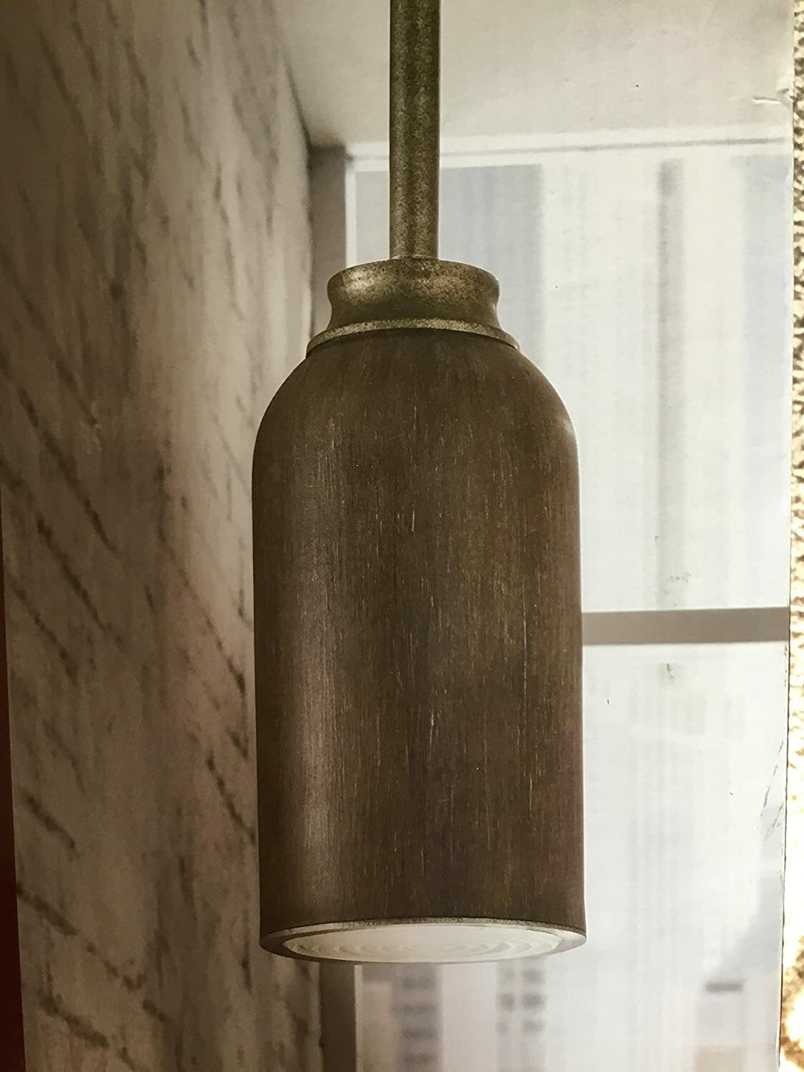Home Decorators LED Mini Pendant, Gilded Pewter/Weathered Wood gallery