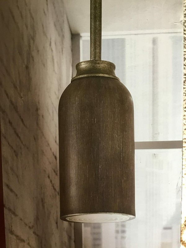 Home Decorators LED Mini Pendant, Gilded Pewter/Weathered Wood gallery