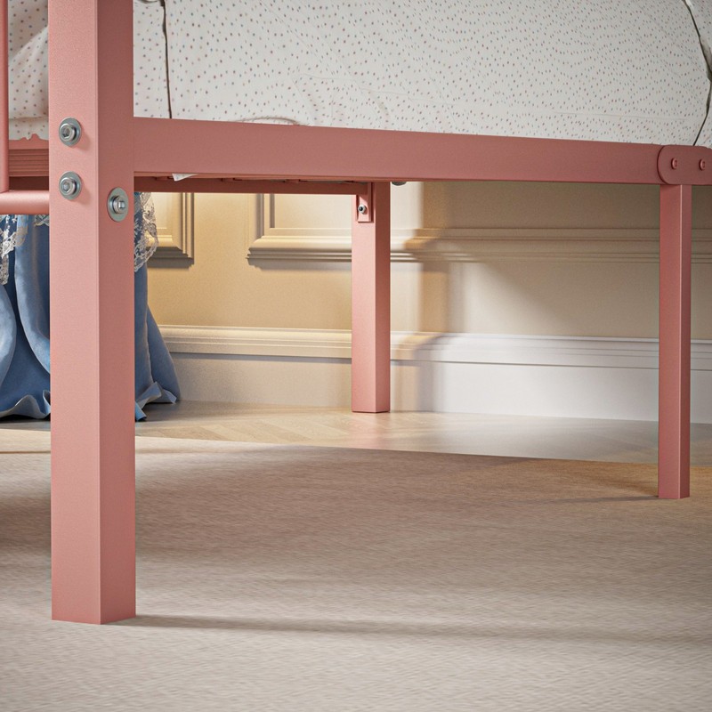 Twin Size Metal Platform Bed Frame with Headboard Footboard for Kids Small Room gallery