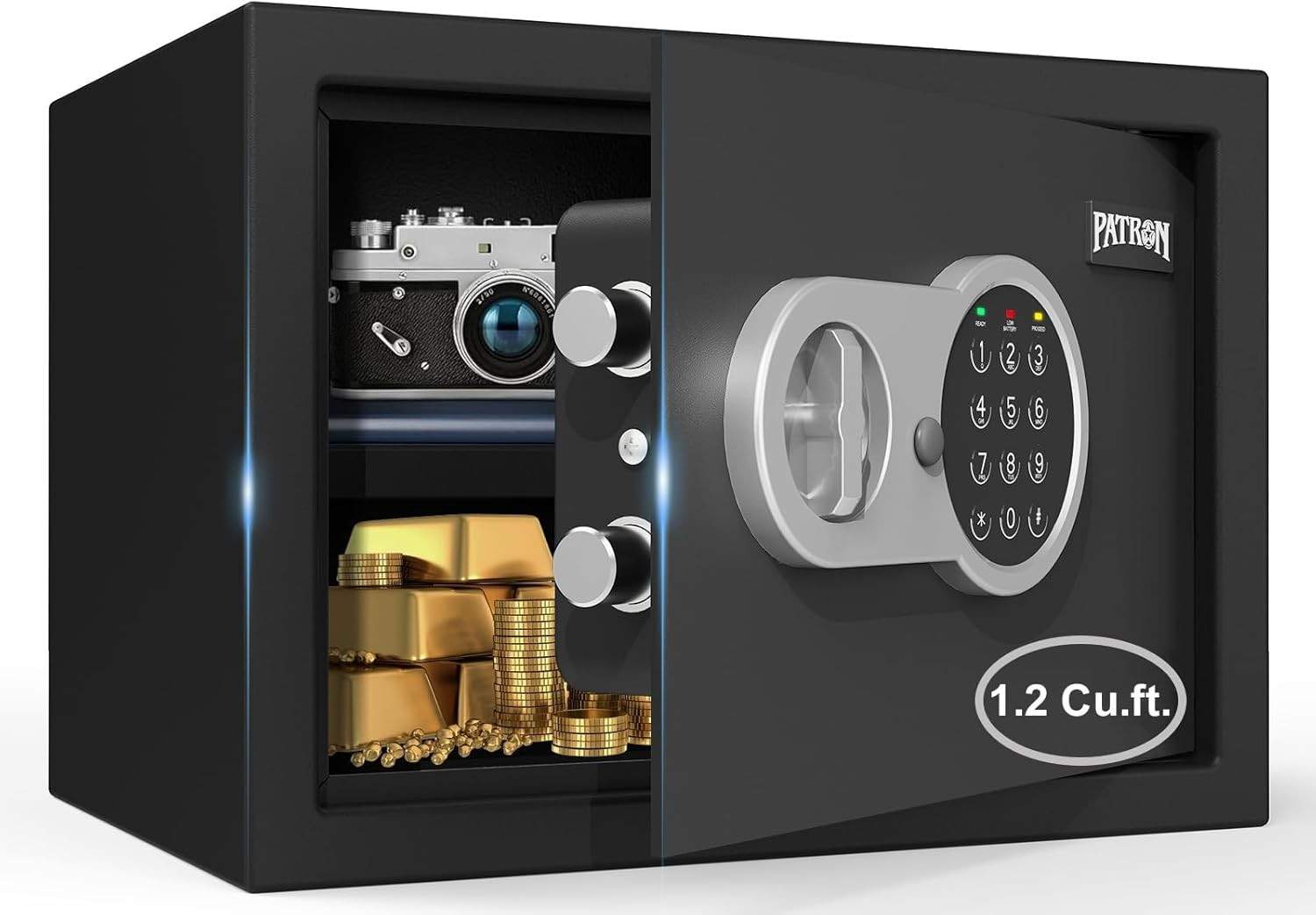 [ 1.2 Cu.Ft. ] Safe Box with Key,Digital Security Home Safe,Cabinet Safes for Mo gallery