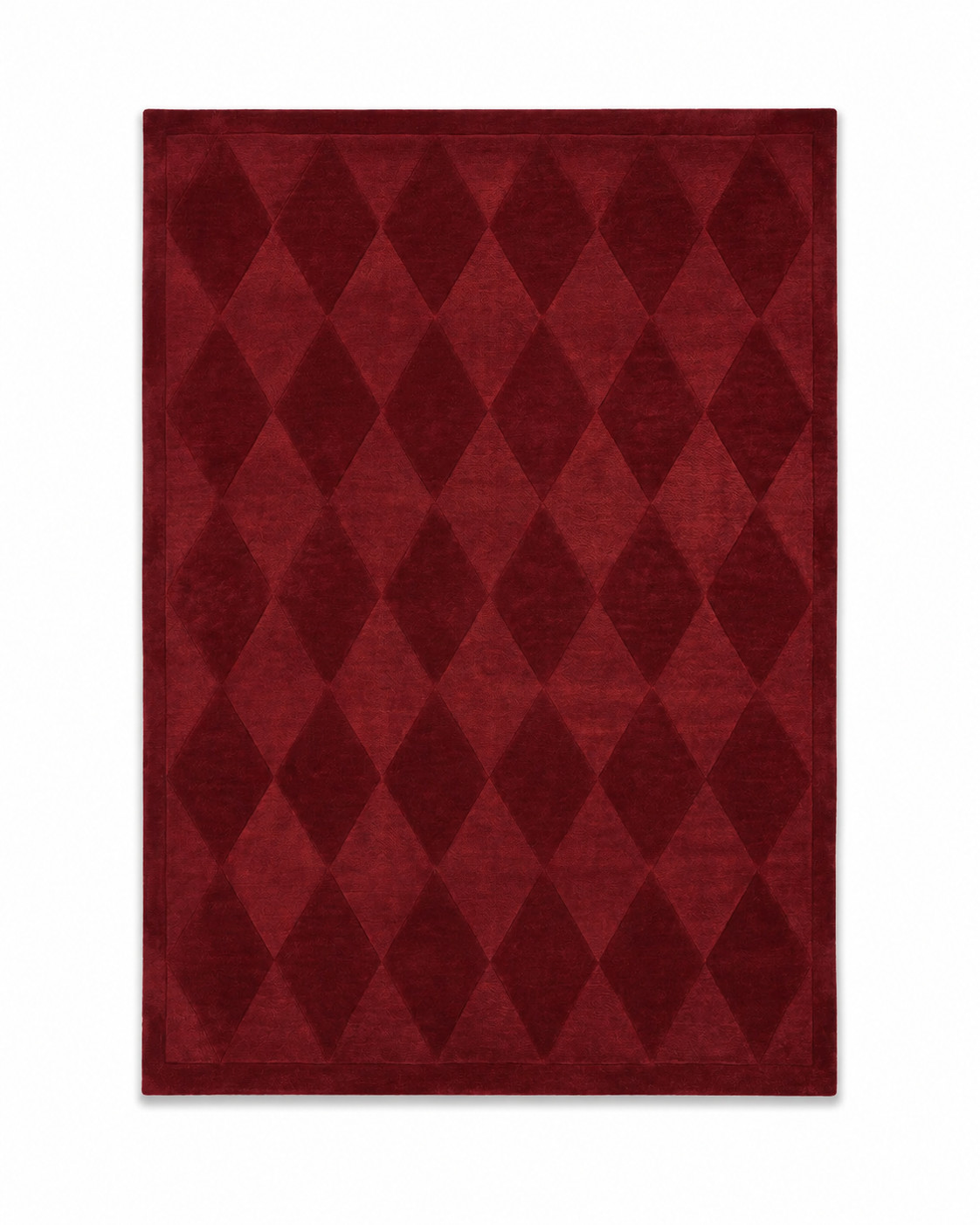 Hand Tufted Red Geometric Diamond Wool Area Rug 8x10 Modern Contemporary Design gallery