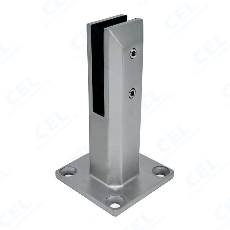 CEL Glass Square Spigot for Stair, Duplex 2205, Brushed Stainless Steel gallery