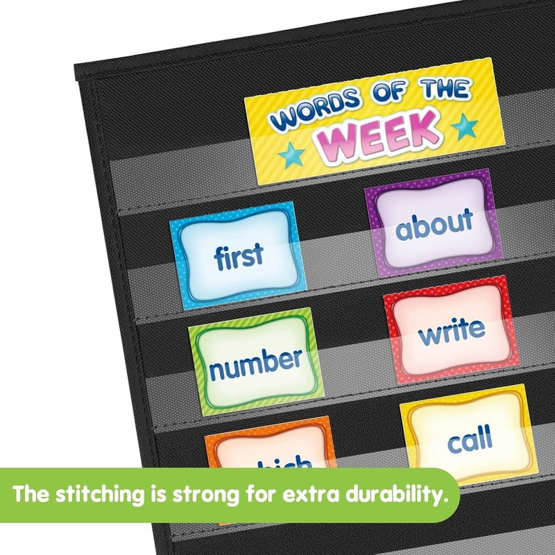 Desktop Pocket Chart, Tabletop Teaching Classroom Pocket Charts Double-Side gallery