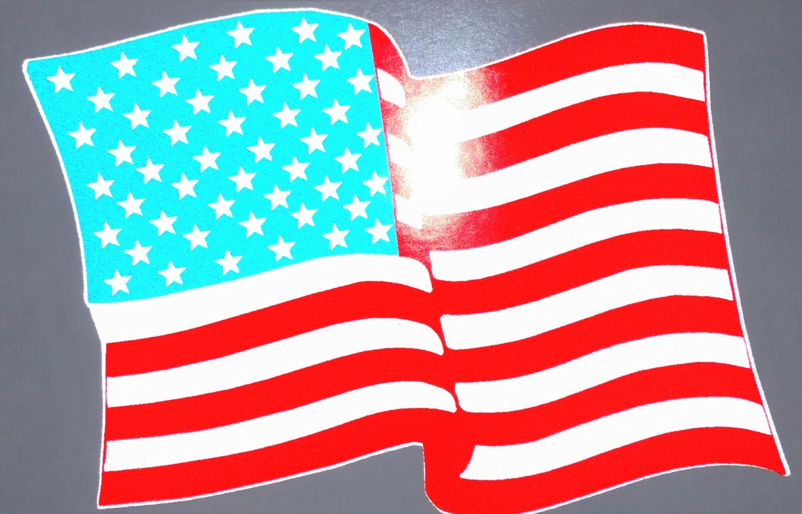 FULLY REFLECTIVE Waving AMERICAN FLAG FIRE Car DECAL fire EMS Multiple Sizes gallery