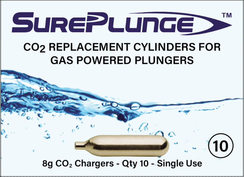 SurePlunge CO2 Refill Cartridges (Qty 10) --- 10-Pack Box gallery