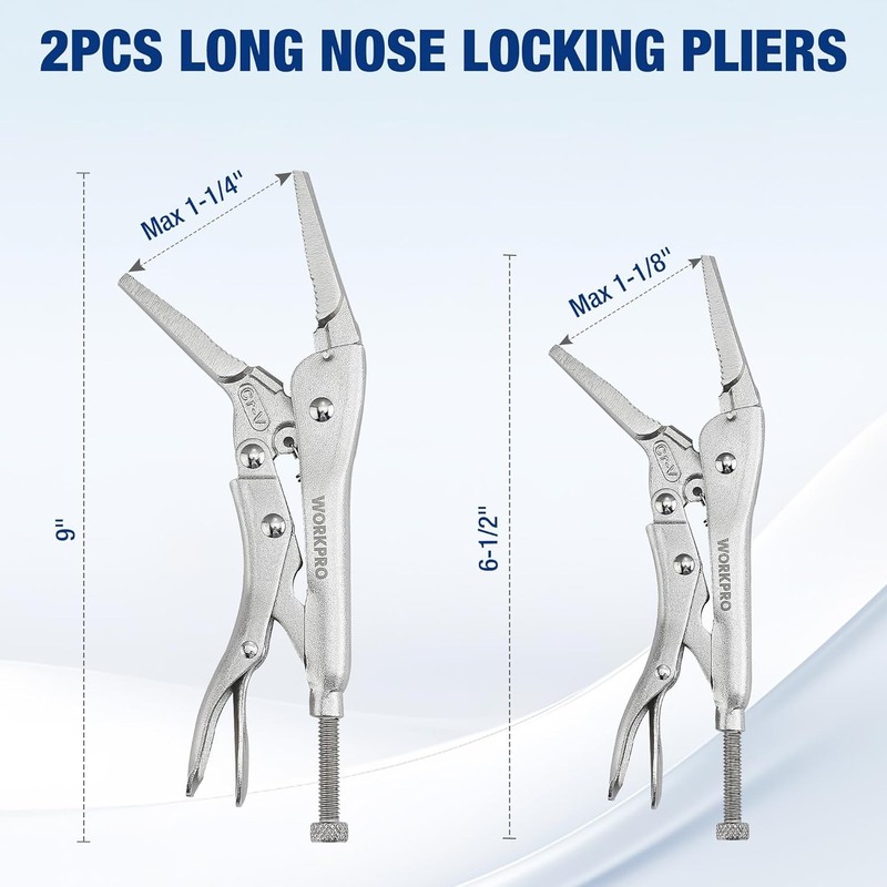 WORKPRO 5-Piece Locking Pliers Set Vice Grips w/Chrome-vanadium Steel Tool Set gallery