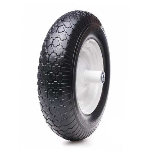 16" Flat Free Solid Tire and Wheel, 4.80/4.00-8 PU Airless Tires Light Grooves