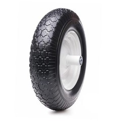 16″ Flat Free Solid Tire and Wheel, 4.80/4.00-8 PU Airless Tires Light Grooves