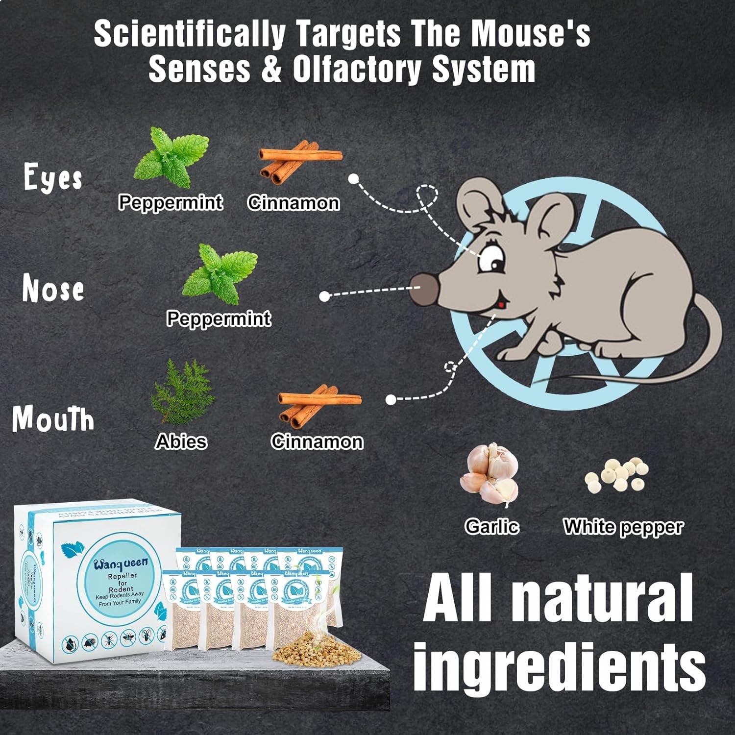 Vamoose Natural Rodent Repellent - 8 Pack Peppermint Oil - Mice & Rat Deterrent gallery