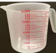 4 Cup (1 liter) Measuring Cups Polypropylene Calibrated in oz and mL 1/Pk