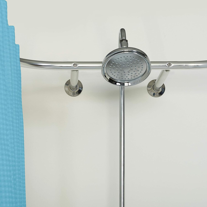 Rustproof round Shower Curtain Rod for Clawfoot Tub with Easy Installation, Oval gallery
