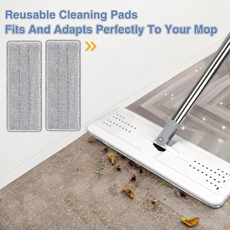 Flat Mop Head Replacement Pads Compatible with Joy-Moop Mop and Bucket Set, Reus gallery