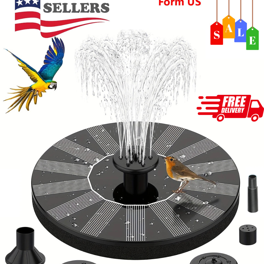 Solar Power Bird Bath Fountain Pump Upgrade 1.4W Solar Fountain with 4 Nozzle gallery