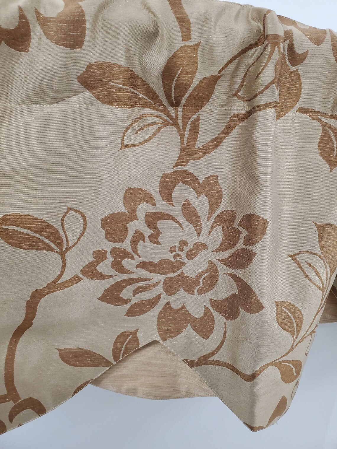 Lurex Custom Lined Valance or Unlined Tiers Jacquard Floral VINTAGE NEW RARE gallery