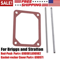 For Briggs & Stratton Push Rod Set & Valve Cover Gasket 690981 690982 690971