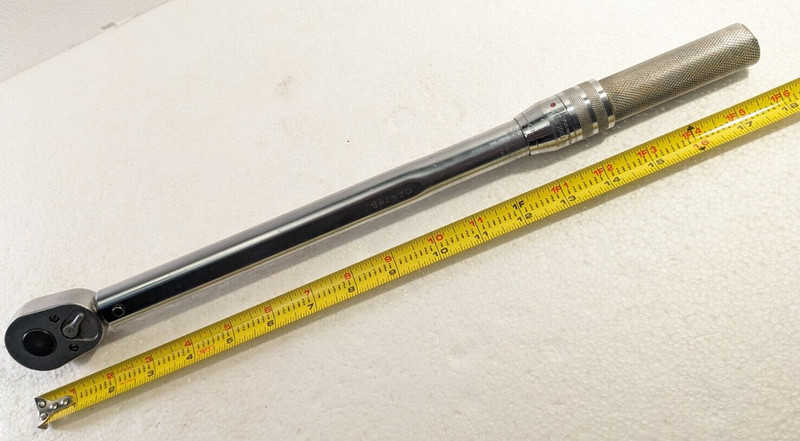 Snap- On 1/2" Drive Micrometer Click-Type Torque Wrench, Knurled Handle gallery