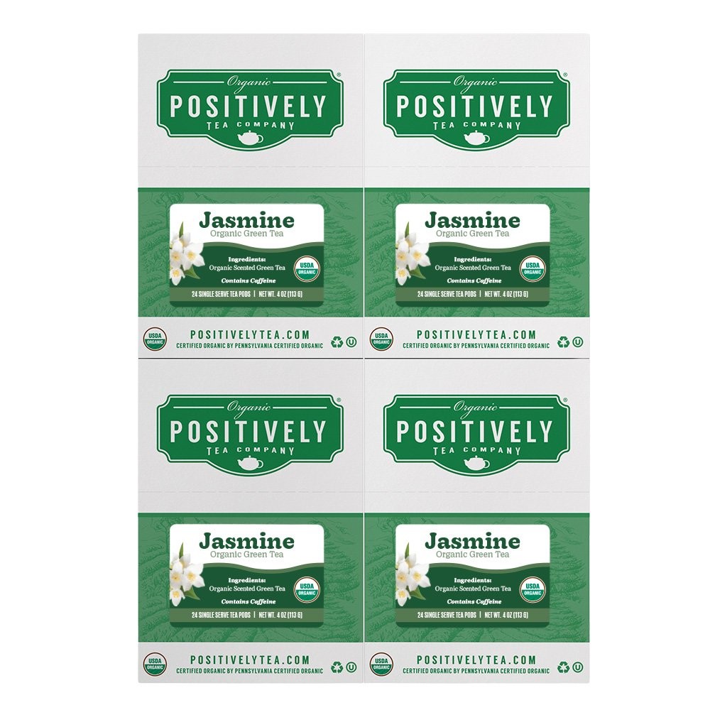 Positively Tea | Organic Jasmine Green Tea | 96 Pods, Keurig Compatible gallery