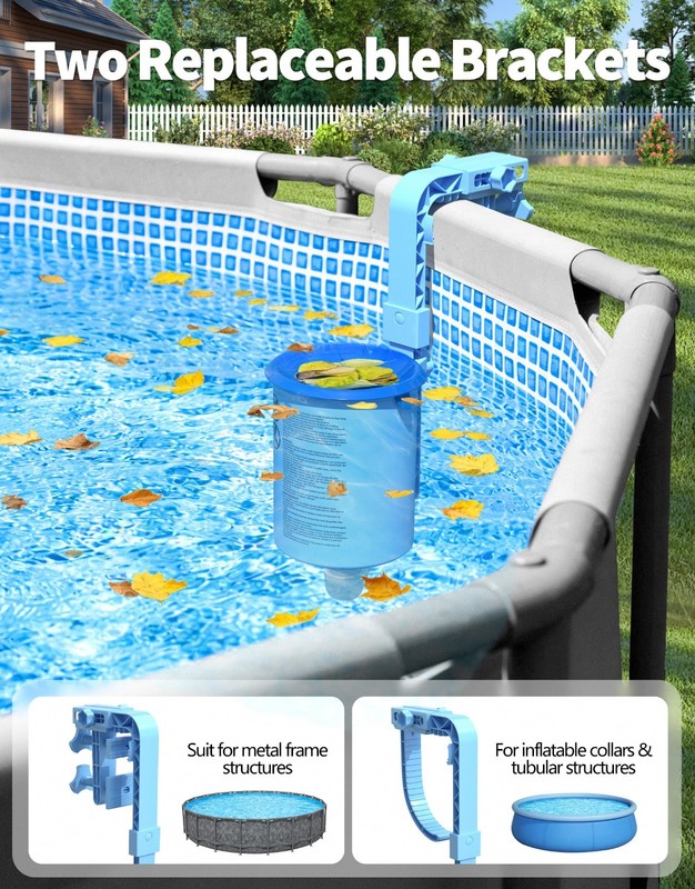 Above Ground Pool Surface Skimmer with 3 Filter Socks, Wall Mount & Floating Des gallery