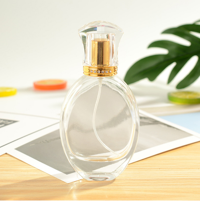 New Flat Oval 50ml +/- 5ml Glass Refillable Empty Atomizer Spray Bottle gallery