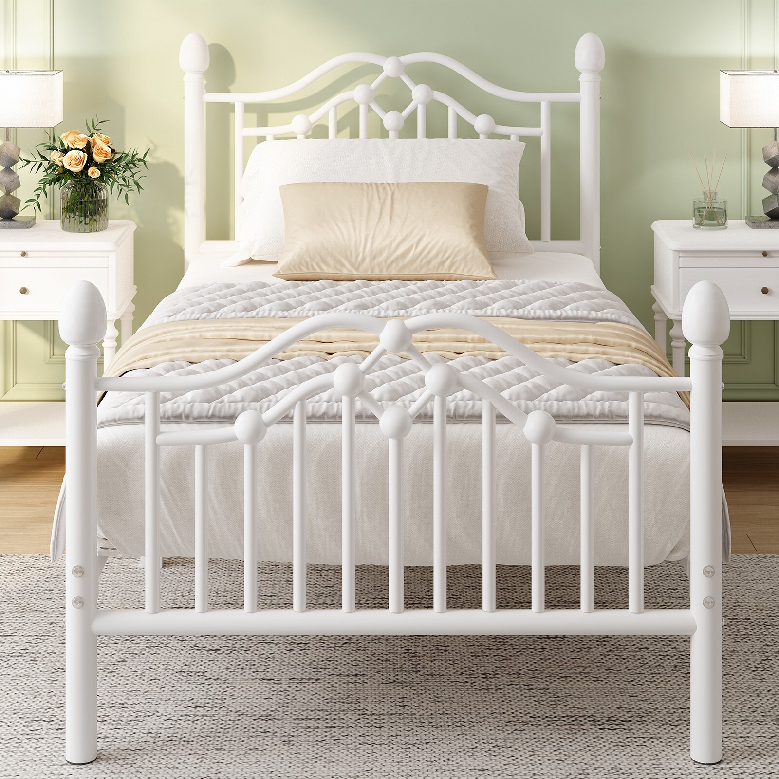 Metal Bed Frame Twin Size with Headboard and Footboard gallery