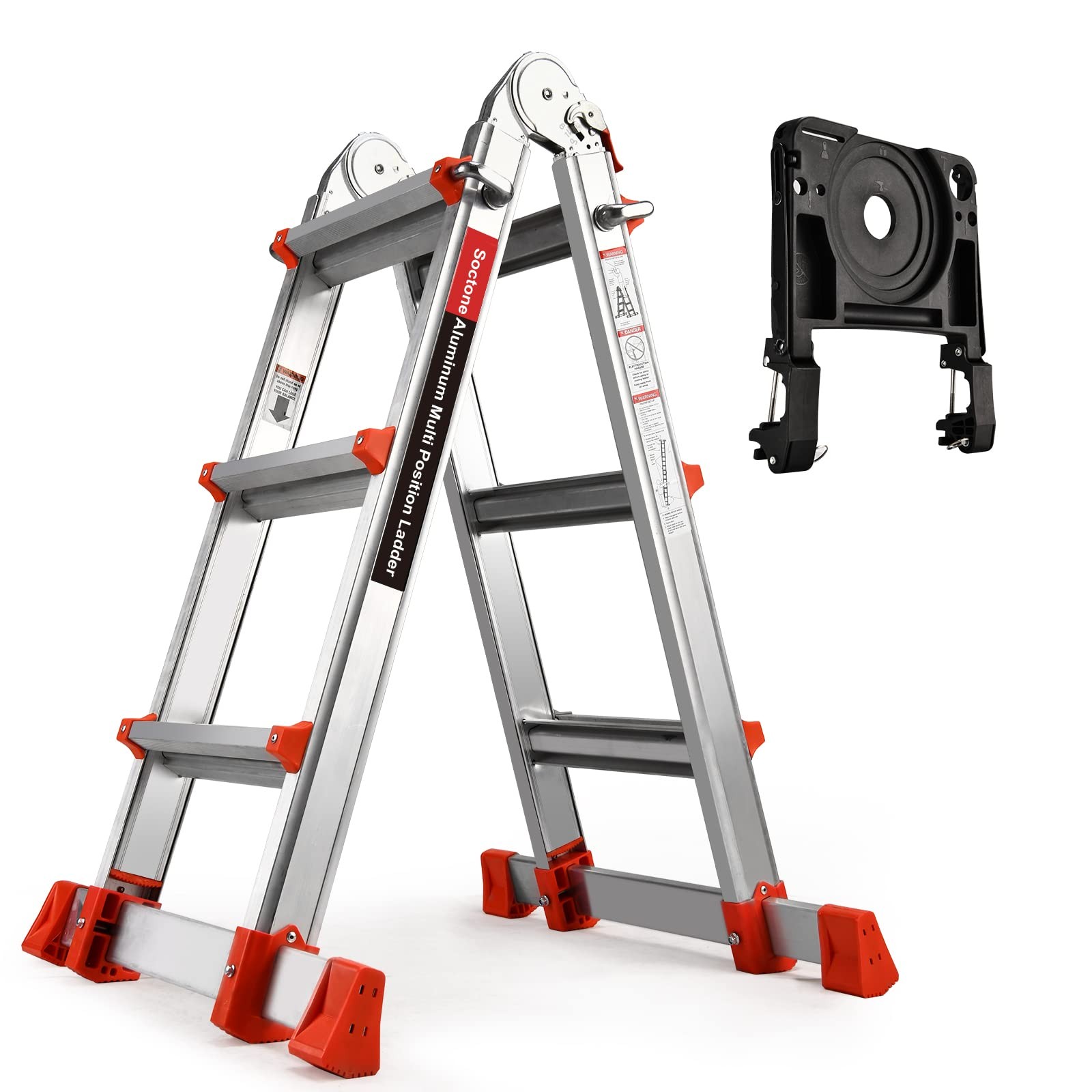 14Ft Multi-Pos Ladder, A Frame Telescoping Stabilizer Bar 330lbs Home/Outdoor gallery
