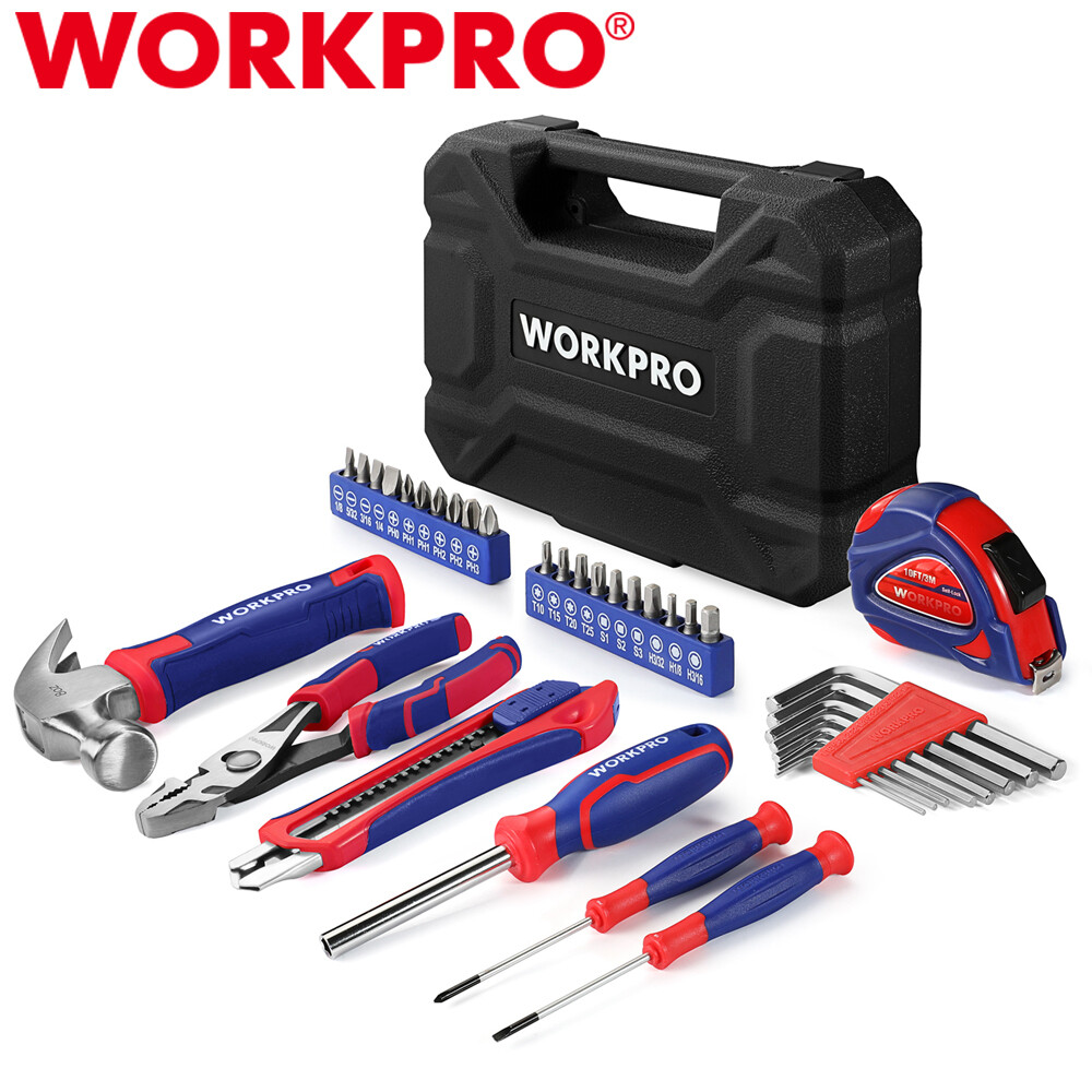WORKPRO 35-Pieces Household Tool Kits Hand Tool Set General Basic Tool Set w/Box