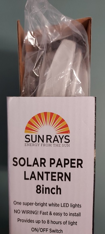 SUN RAYS - SOLAR PAPER LANTERN - 8 INCH - WHITE gallery