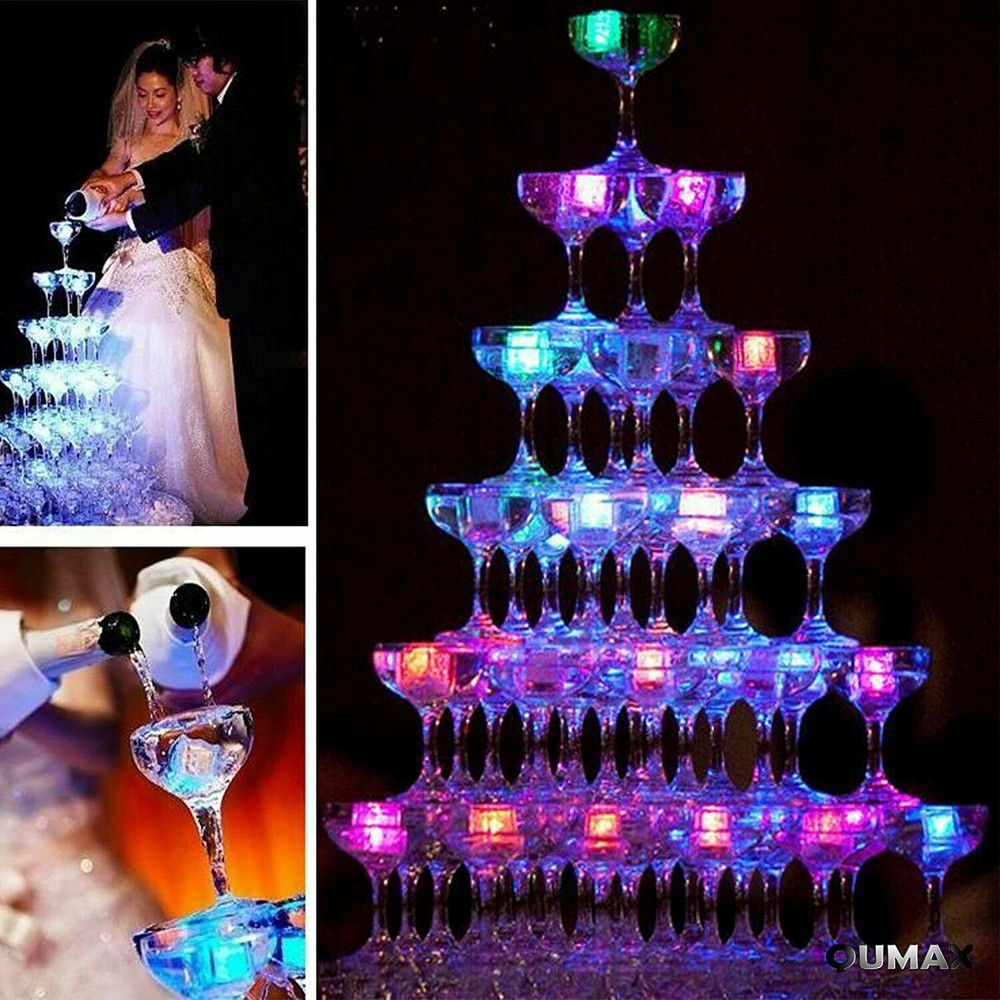 Light Up Ice Cube multi colors LED Glow Ice Cube ON/OFF -120 pack (10DZ)
