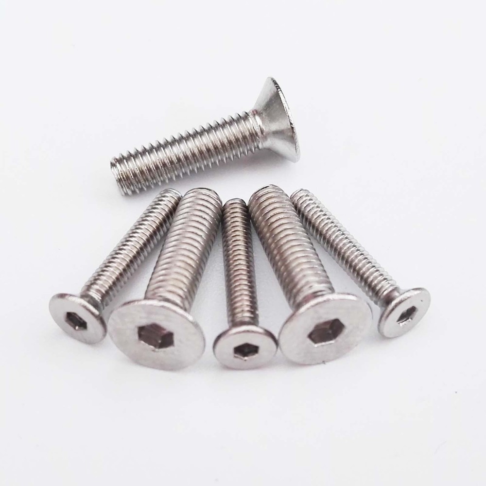 50pcs Metric Thread M2 M3 Hex Socket Allen Flat Countersunk Head Screw Bolt Nut