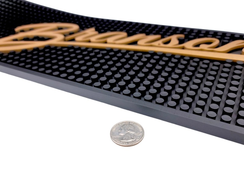 Branson Thick Rubber Bar & Kitchen Mat | Black & Gold | Easy to Clean | Non-Slip gallery
