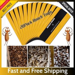 20 Pack Roach Traps – Indoor Glue Traps, Child & Pet Safe, Long-Lasting Bait New