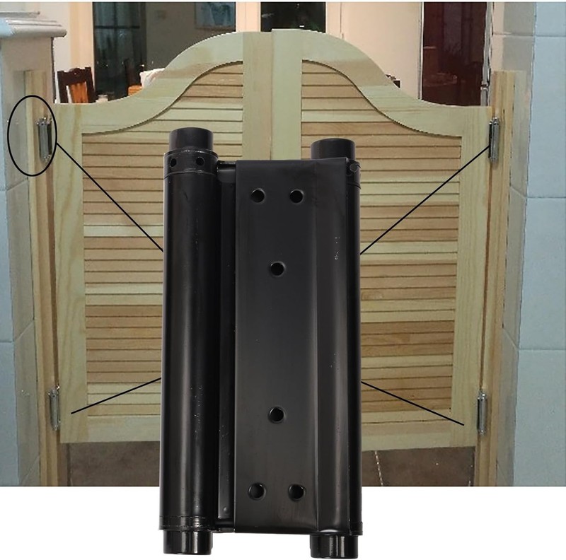 NEW 8in Double Action Spring Hinges Self Closing Door Stainless Steel Pair gallery