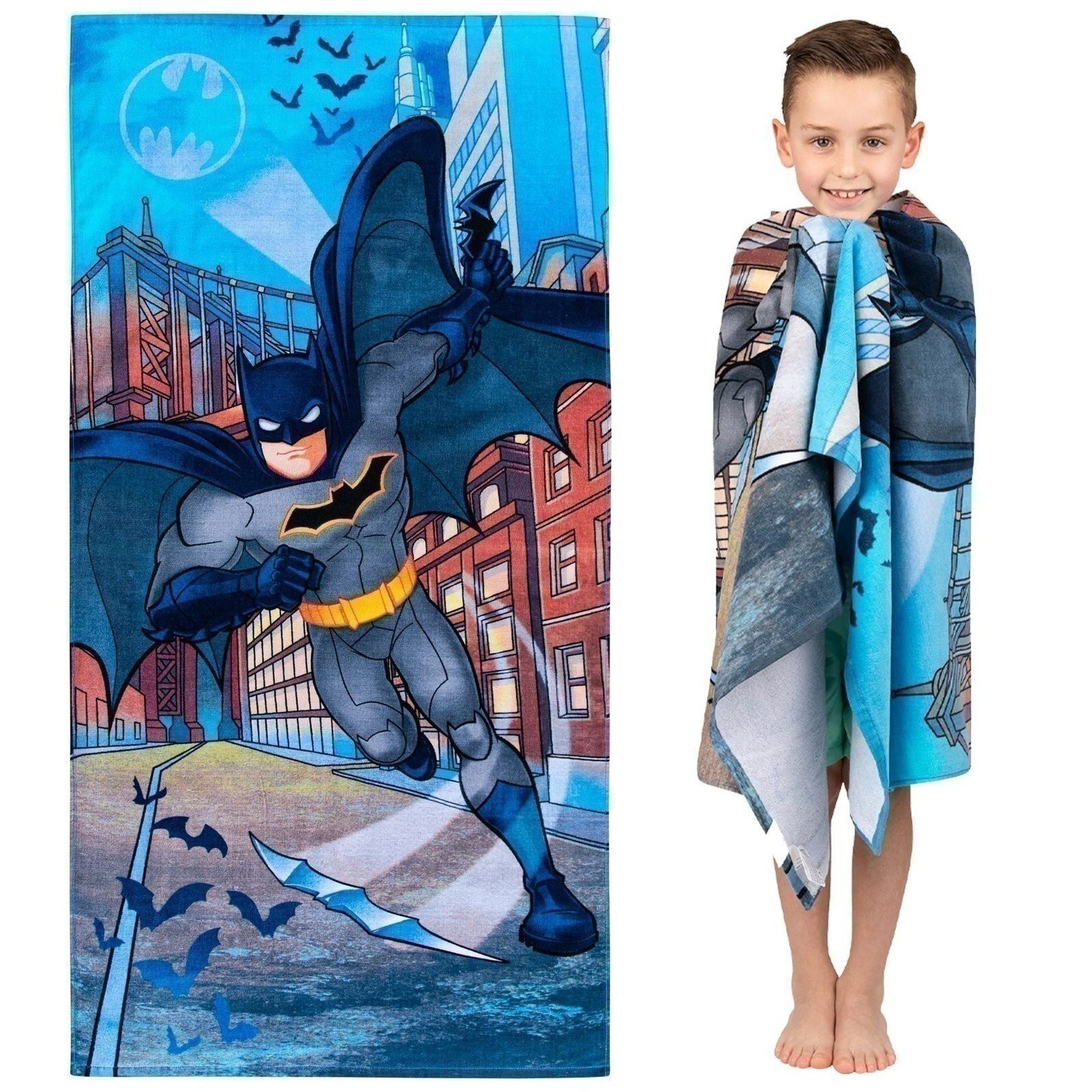 Franco Kids Super Soft Cotton Bath/Pool/Beach Batman Towel, 58 in x 28 in, gallery