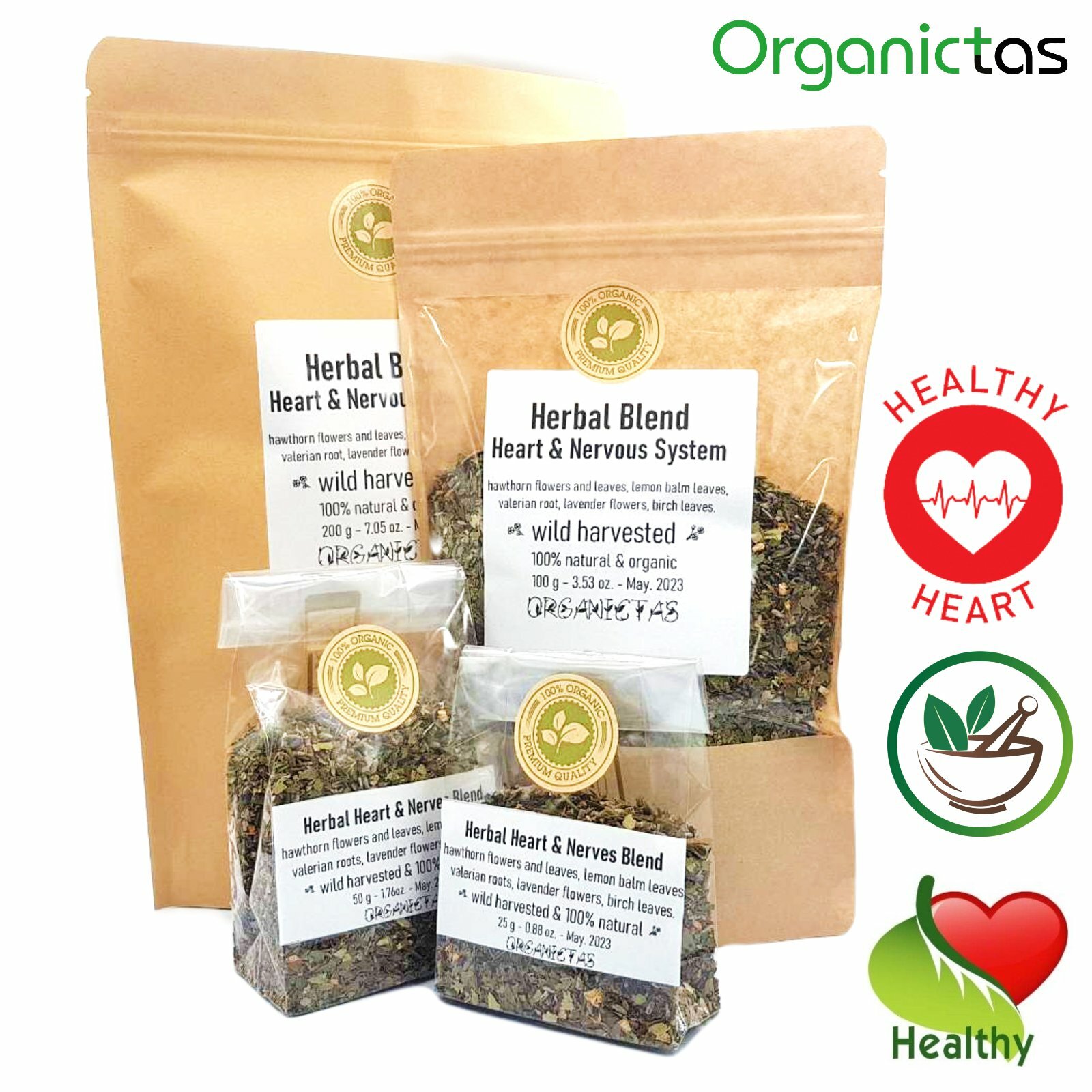 Heart Health Functional Herbal Tea Blend of 5 Selected Natural Herbs, Cardio gallery