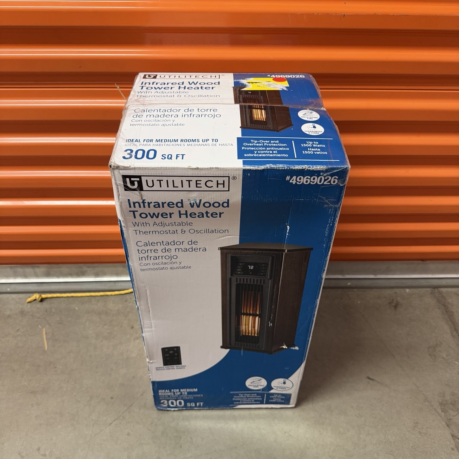 Utilitech Infrared Wood Tower Heater with Adjustable Thermostat and Oscillation gallery