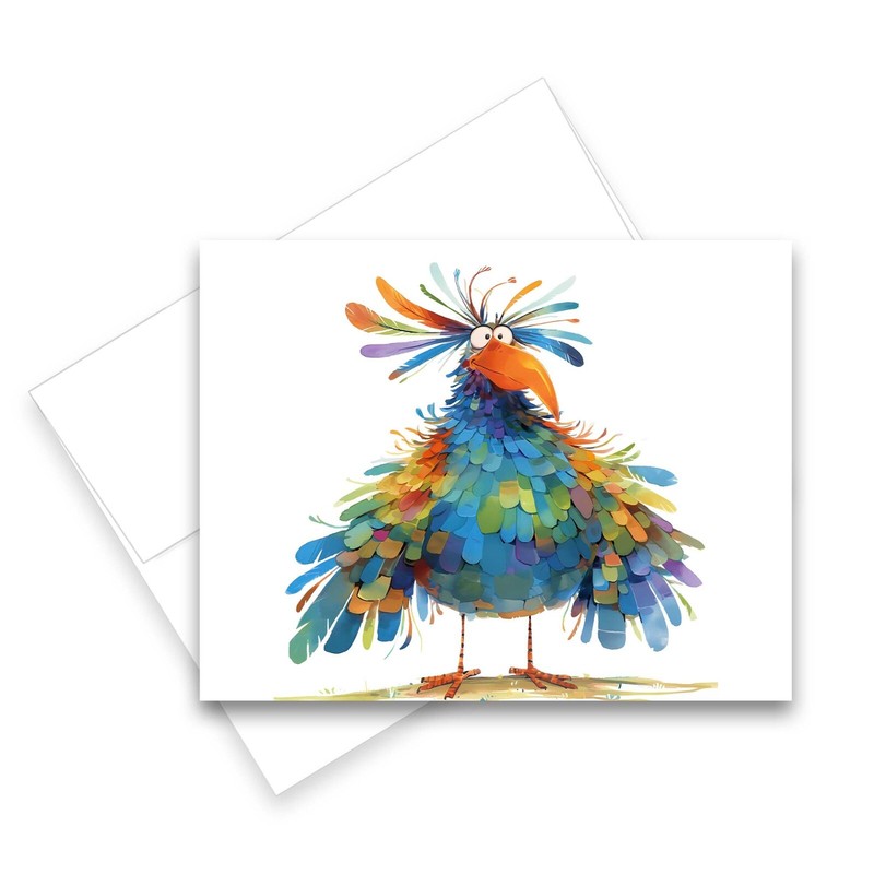 12 All Occasion Greeting Cards Blank w/ Envelopes - Funny Birds ( 2 of each ) gallery