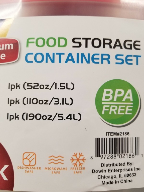 3 Pack Food Storage Container - Cereal Keeper - 52oz-110oz-190oz - BPA Free -NEW gallery