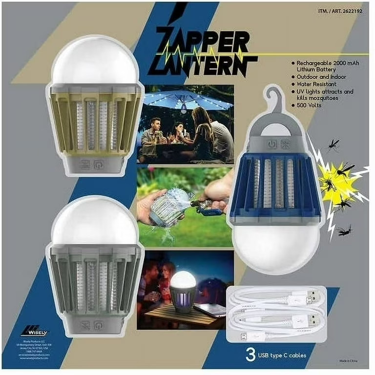Rechargeable LED Bug Zapper Lantern Mosquito Killer Camping Light 2000mAh gallery