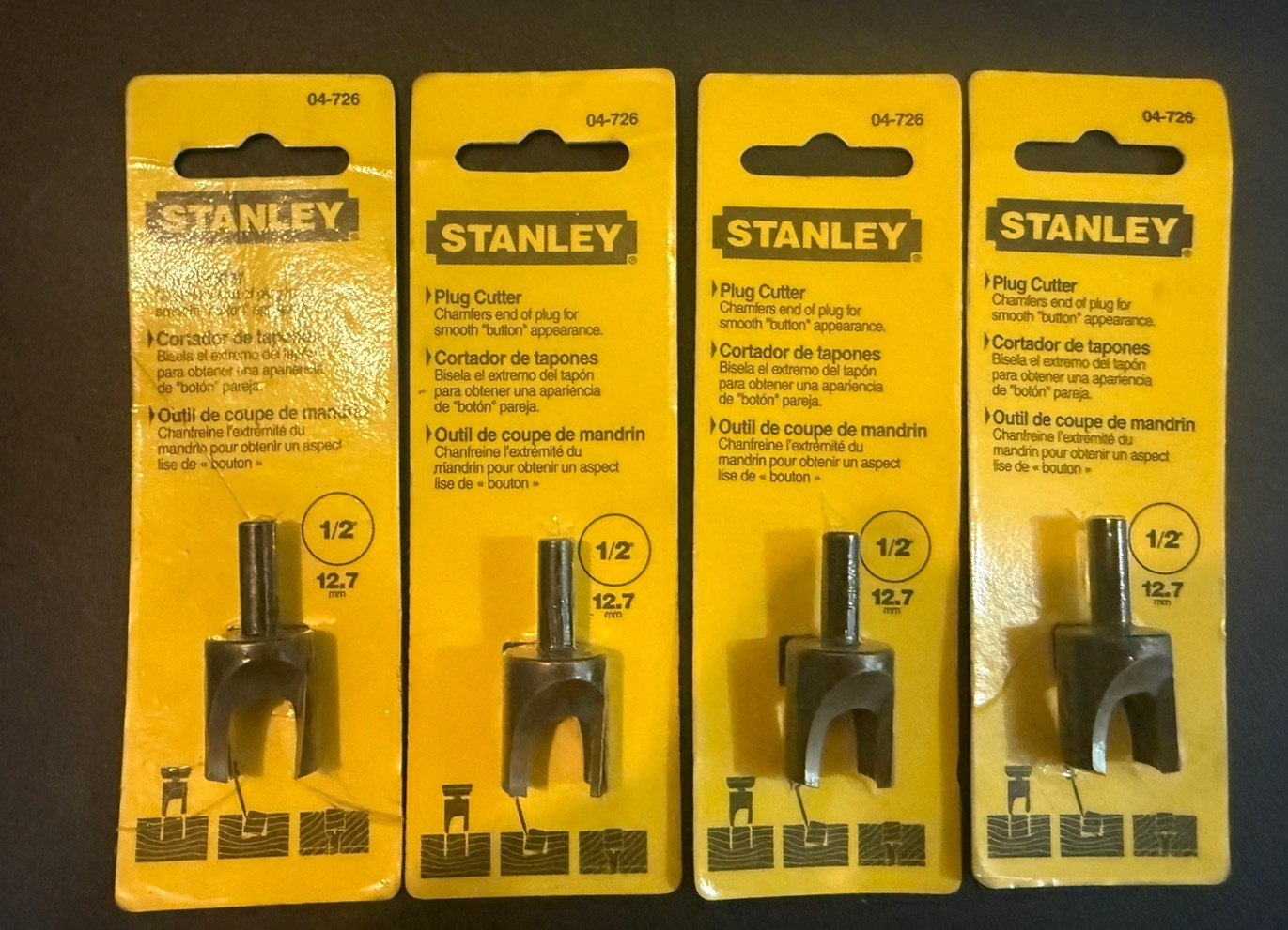 STANLEY 04-726 PLUG CUTTER 1/2" 12.7mm Lot Of 4 New in Package Old Stock gallery