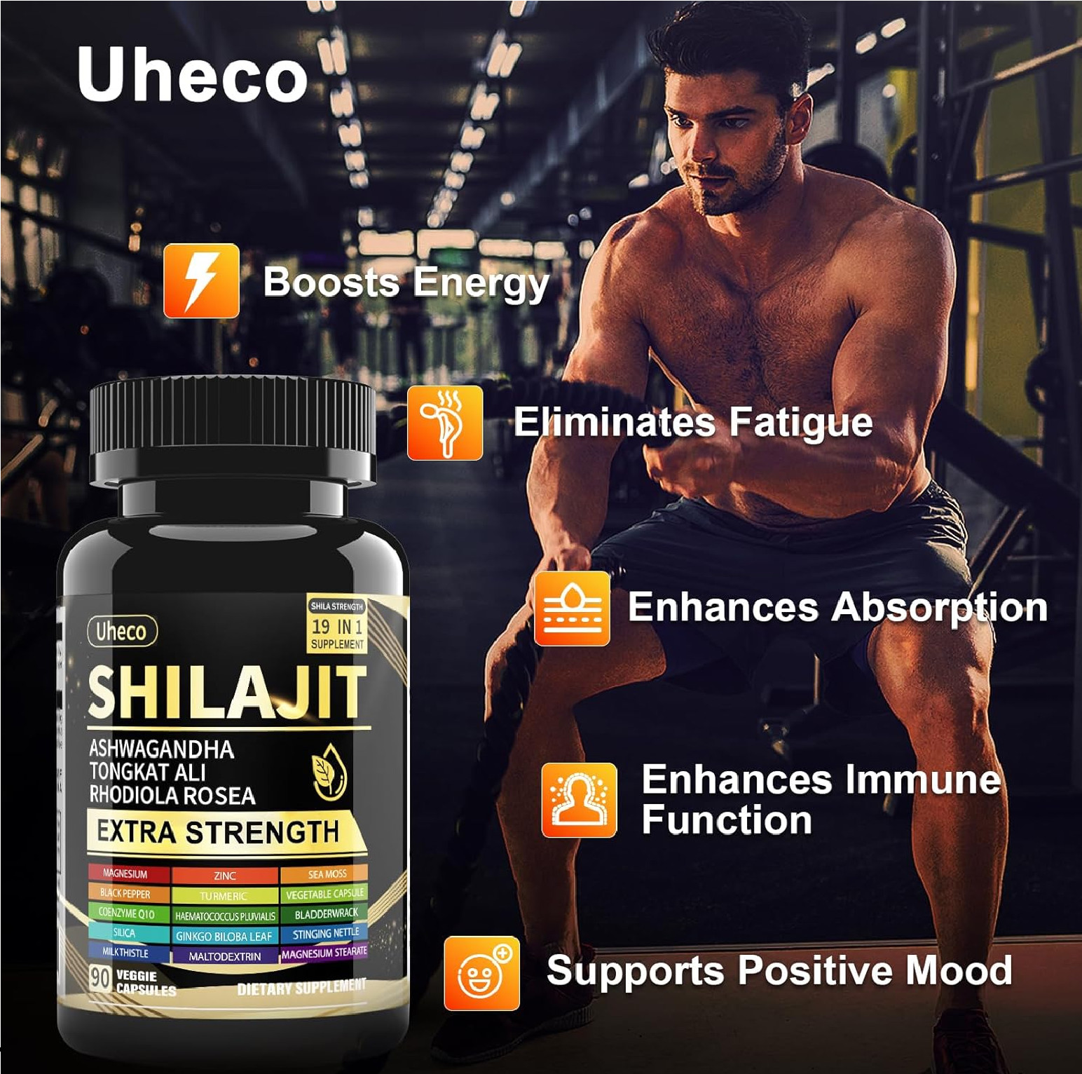 Shilajit Supplement with Sea Moss, Ashwagandha, Tongkat 1 Count (Pack of 90) gallery