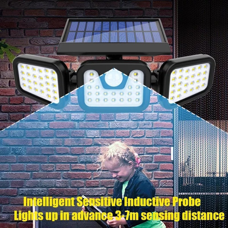 LED Motion Sensor Solar Lights 2 Pack Outdoor IP65 Waterproof Security Lamp gallery