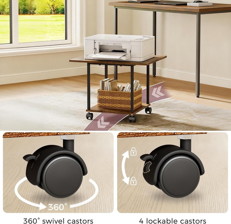 Printer Stand Storage 2-Tier Industrial Mobile Printer Stand Rolling Cart gallery